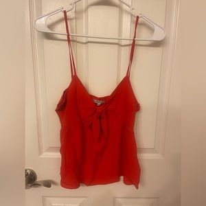 Red front tie top